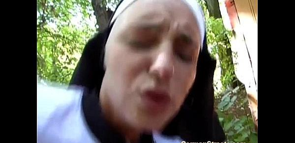  Naughty nun fucks on street